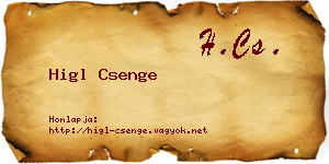 Higl Csenge névjegykártya
